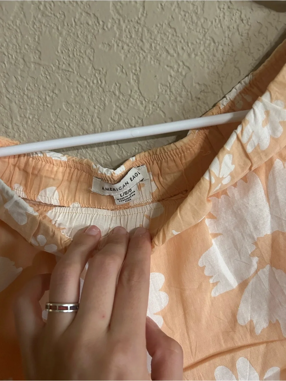 American Eagle Outfitters Peach Floral Waistband Skirt